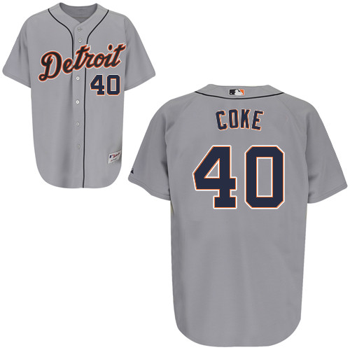 Phil Coke #40 mlb Jersey-Detroit Tigers Women's Authentic Road Gray Cool Base Baseball Jersey